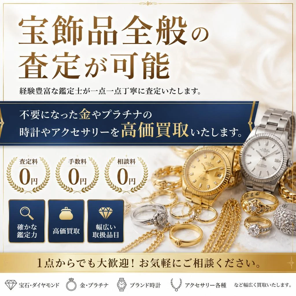 貴金属やジュエリーもお任せ！