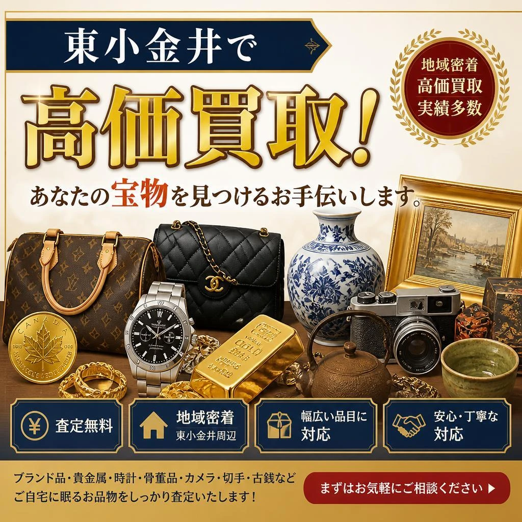 東小金井で高価買取！あなたの宝物を見つけるお手伝いします。
