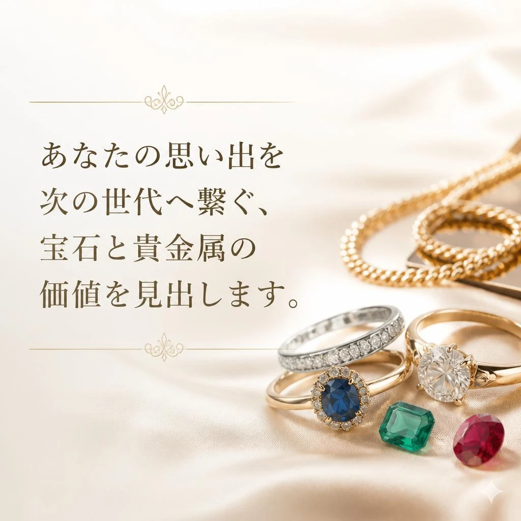 あなたの思い出を次の世代へ繋ぐ、宝石と貴金属の価値を見出します。