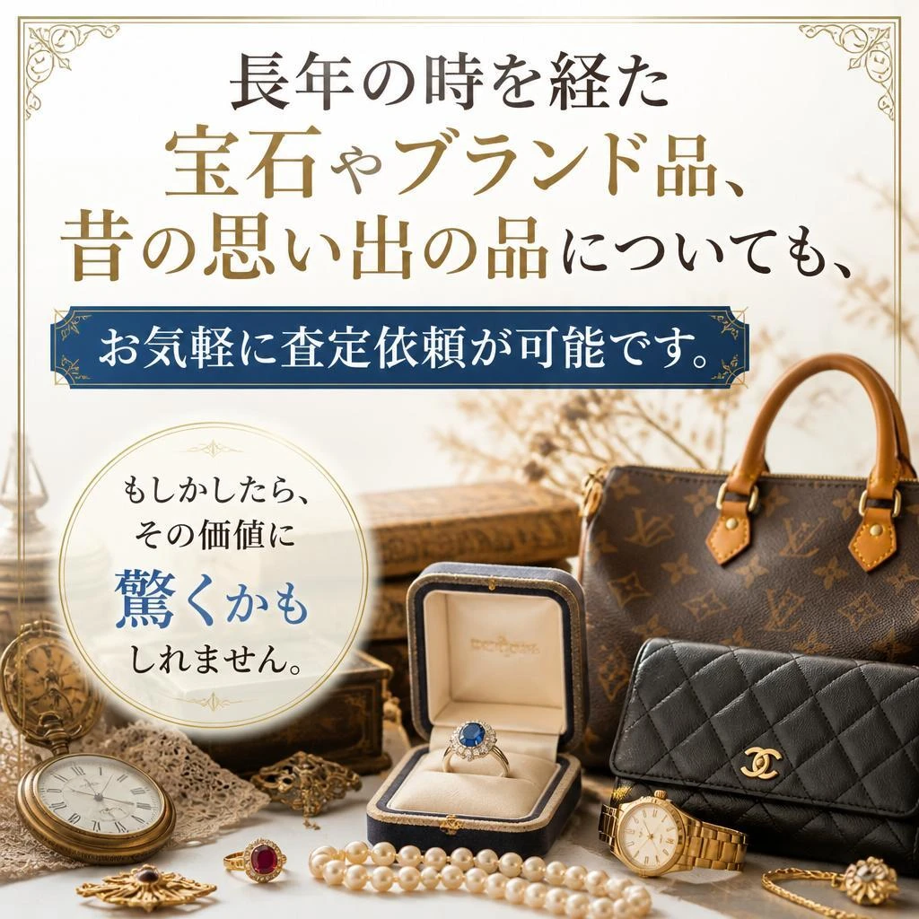 昔の宝石、思い出の品も査定